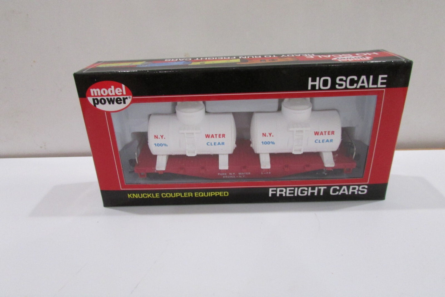 HO Scale Model Power 98163 40' Flat w/ Twin Removable Tank Water Car Lot#4263