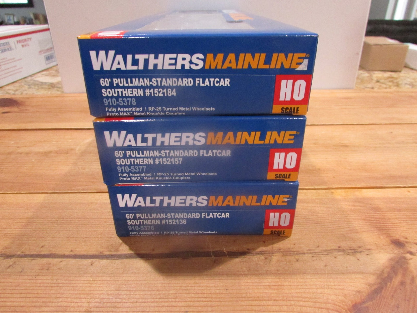 HO Scale Walthers (3) Pullman-Standard 60'  Flatcar Southern Lot#3082