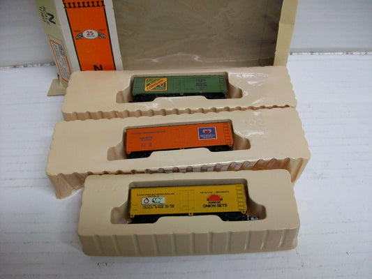 N Scale Con-Cor 0001-135201 40' Steel Wood Reefer Brewers' 3pack N02