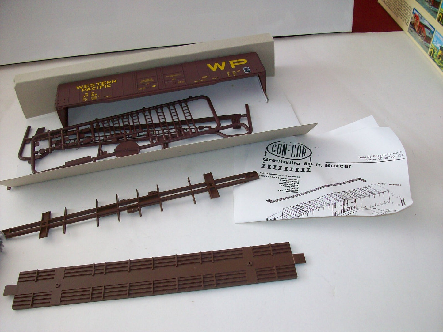 HO Scale  Con-Cor 60' Greenville Boxcat Kit "Western Pacific" Lot#3874