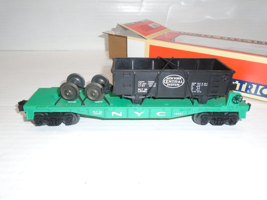 O Scale Lionel 6-16927 New York Central Flatcar w/Gondola