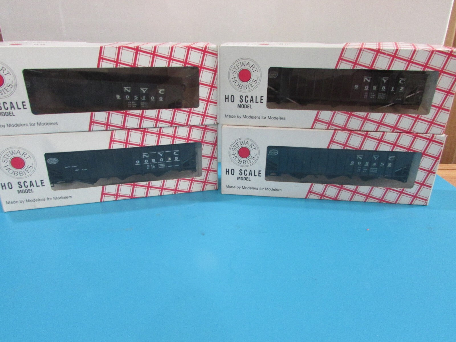 HO Scale Stewart Hobbies (4) Fishbelly 55Ton  Hooper Cars NYC Lot#0882