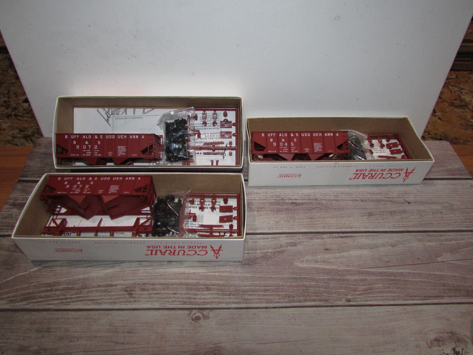 HO Scale  AccuraiL (3) AS-Built USRA 2Bay Hopper Buffalo & Susquehanna  Lot#3531