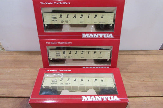 HO Scale Mantua (3) Heavy 43'' Gondola w/ Load READING LOT#4178