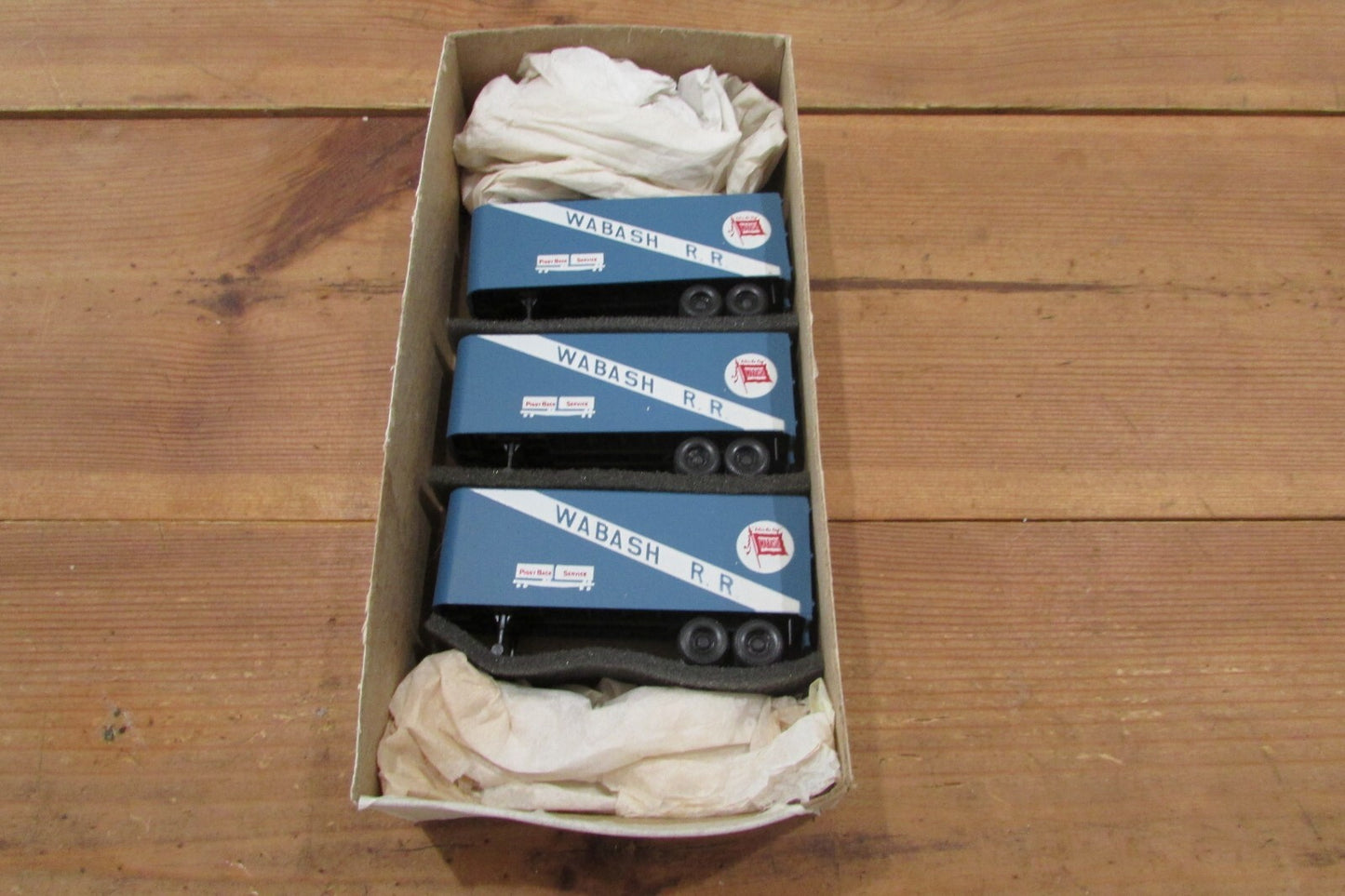 HO Scale Athearn (3) Piggy-Back Trailers Service WABASH Lot#4774
