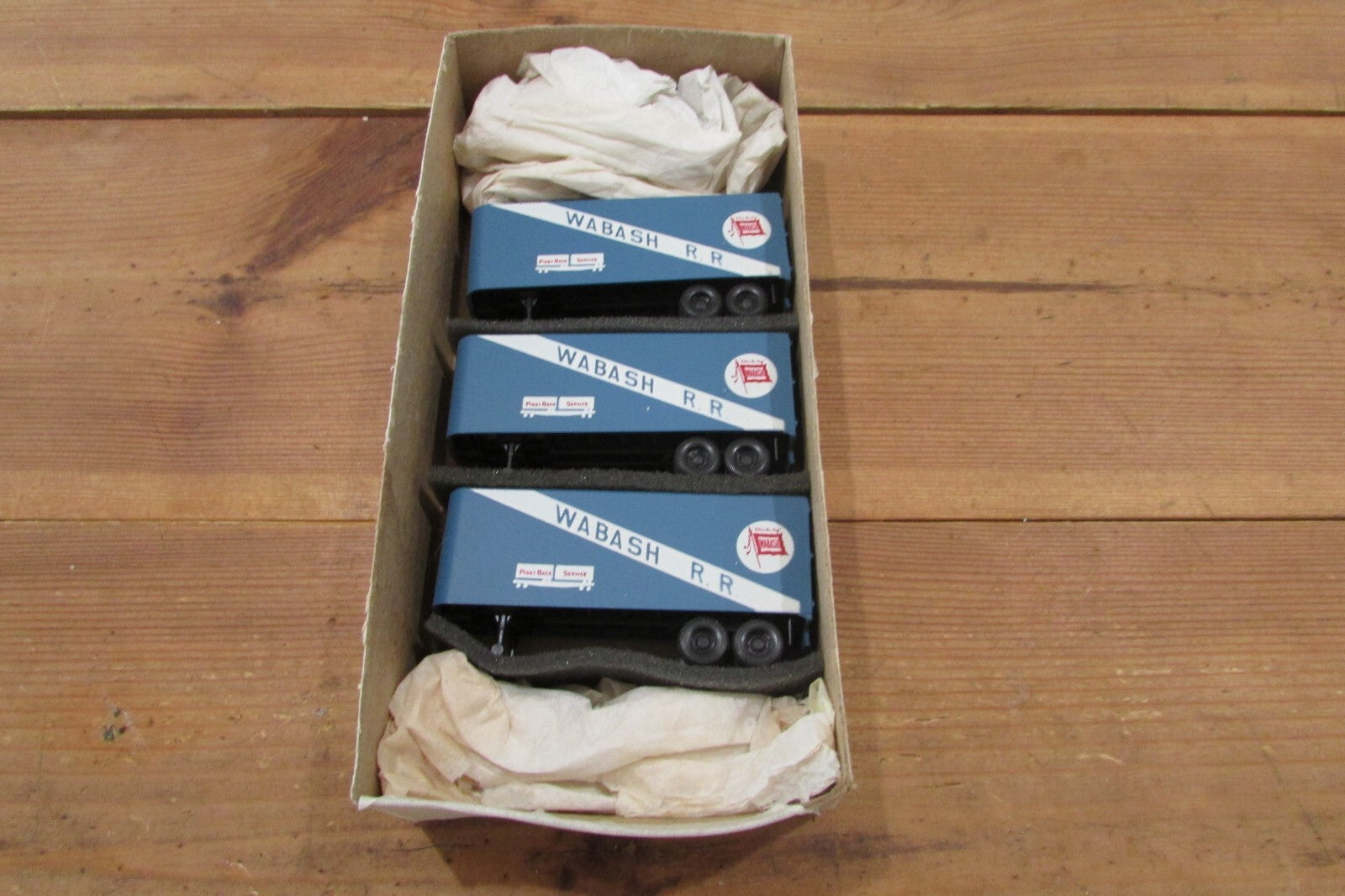 HO Scale Athearn (3) Piggy-Back Trailers Service WABASH Lot#4774