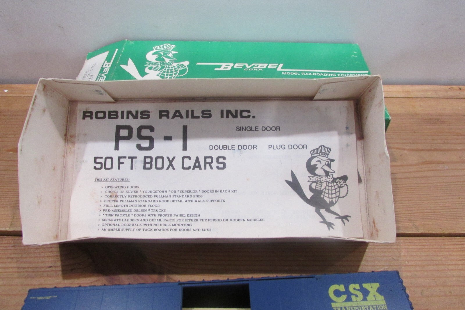 HO Scale Bev-Bel Corp #9960 PS-1 50' S/D Boxcar Seaboard "CSX" Kit Lot#4255