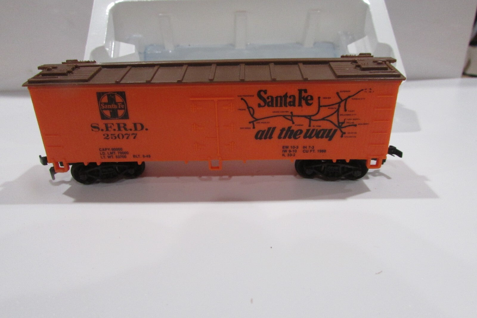 HO Scale Life-Like Santa Fe Car# S.F.R.D.25077 Lot#0374