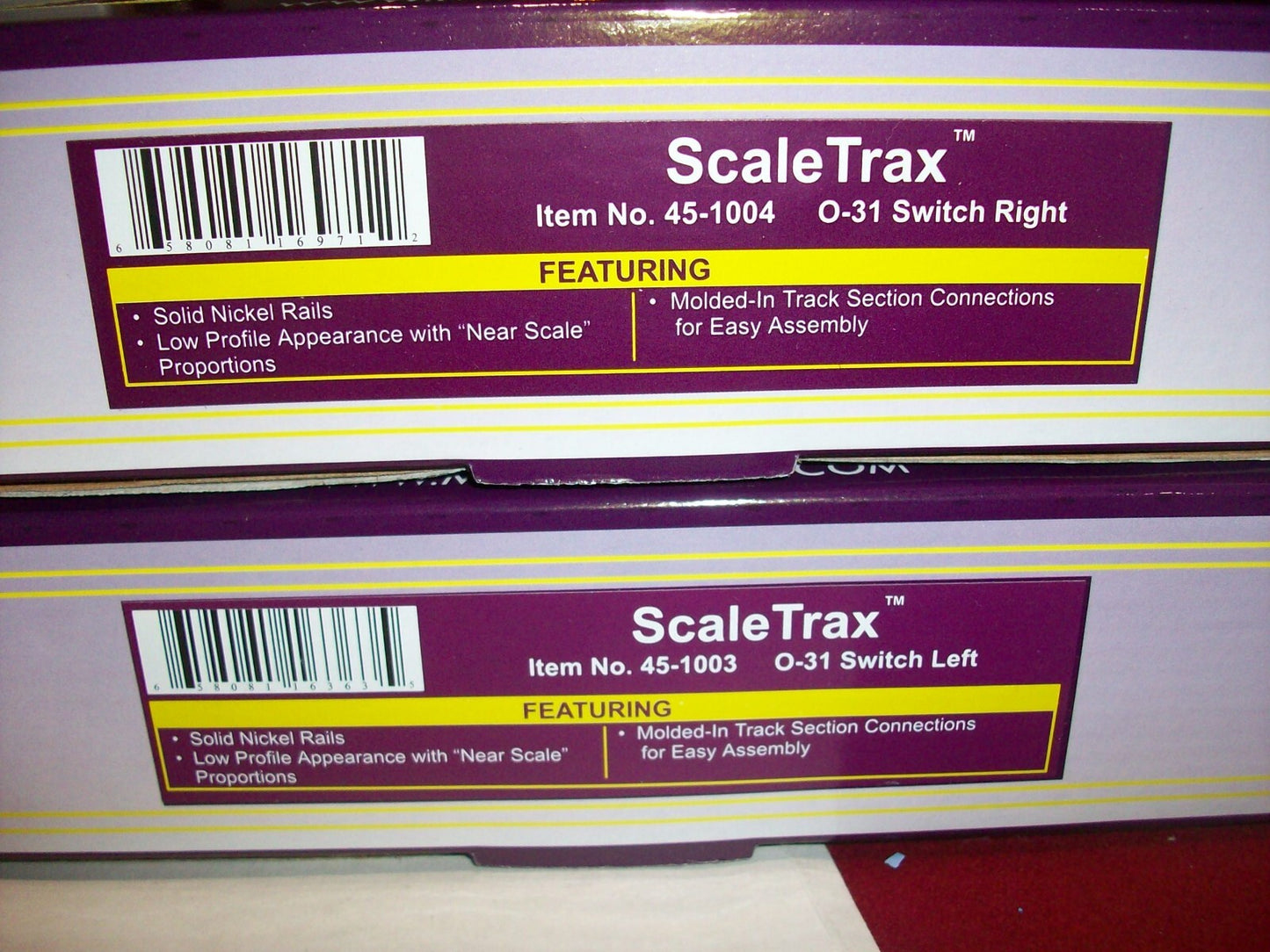 O SCALE (2PCS) O-31 MTH Electric Trains  RH & LH SWITCH SCALETRAX