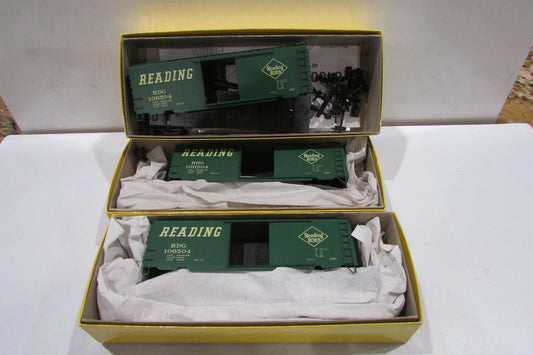 HO Scale Accurail 3404 (3) 40' PS-1 Steel BoxCar READING (Green)NIB Kit Lot#2924