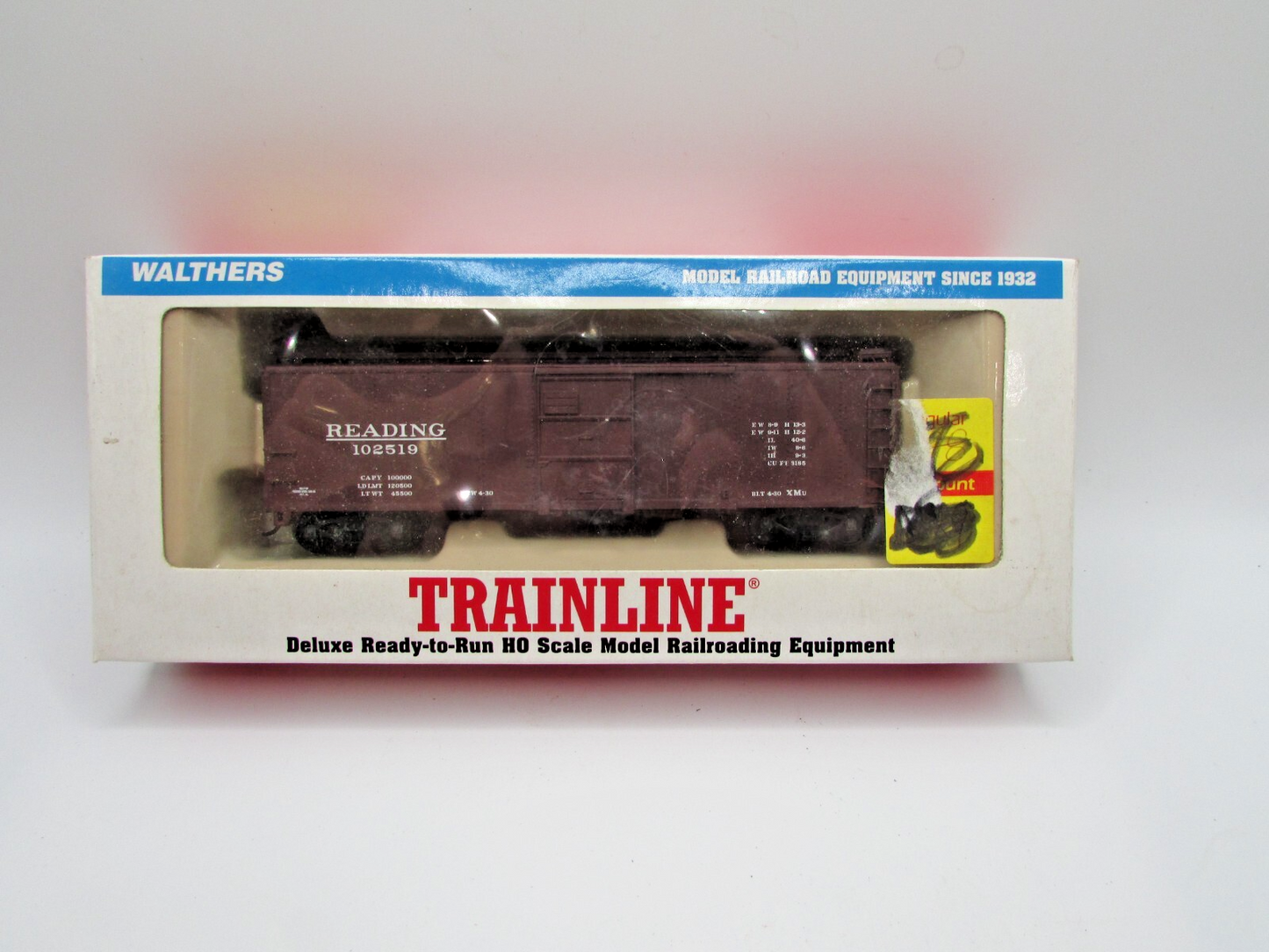 HO Scale Walthers 931-622 40' Steel Box Car Reading #102519 WAL4819