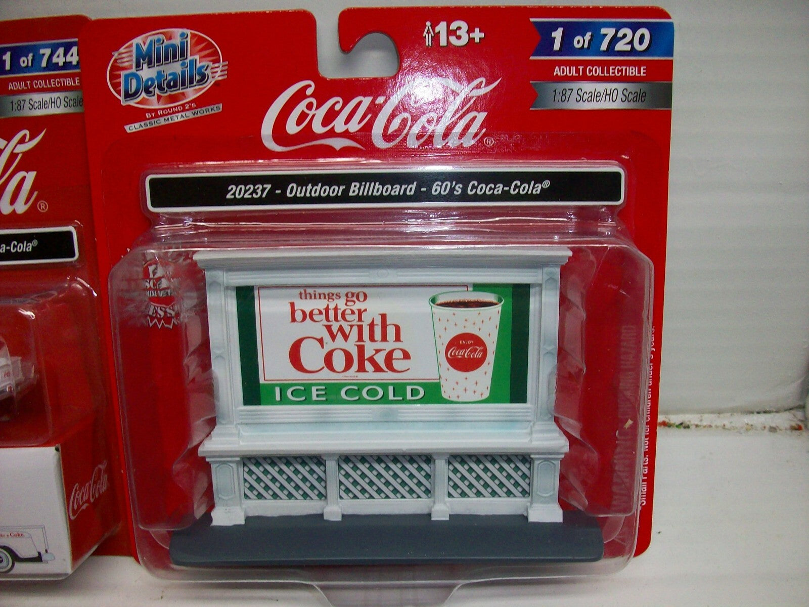 Ho Scale Classic Metal Works (1)Coca Cola Pickup & (1)Oudoor Billboard Coca Cola