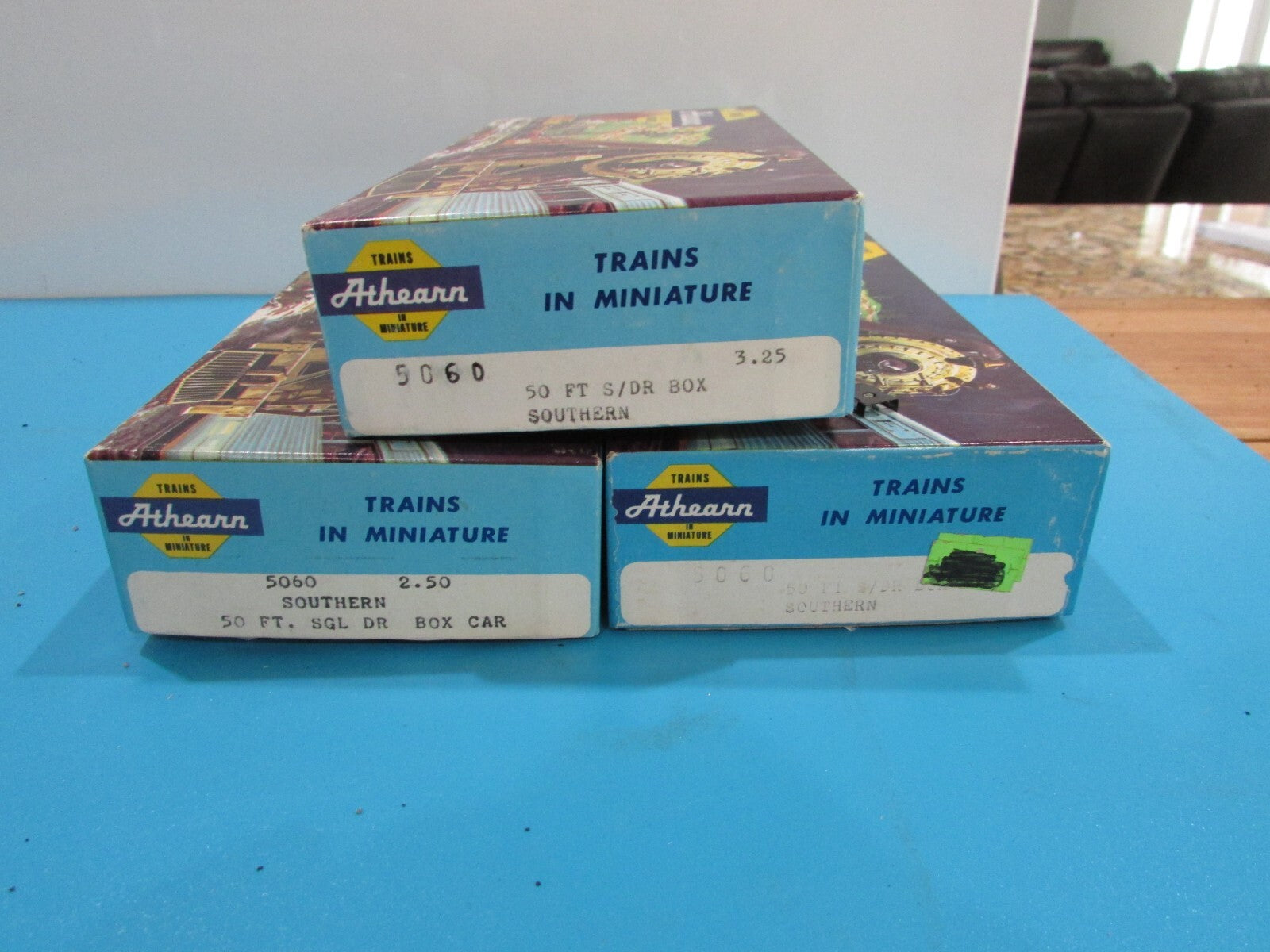 HO Scale Athearn (3Cars) 5060 50ft Single Door Box Cars "Southern" Lot#1107
