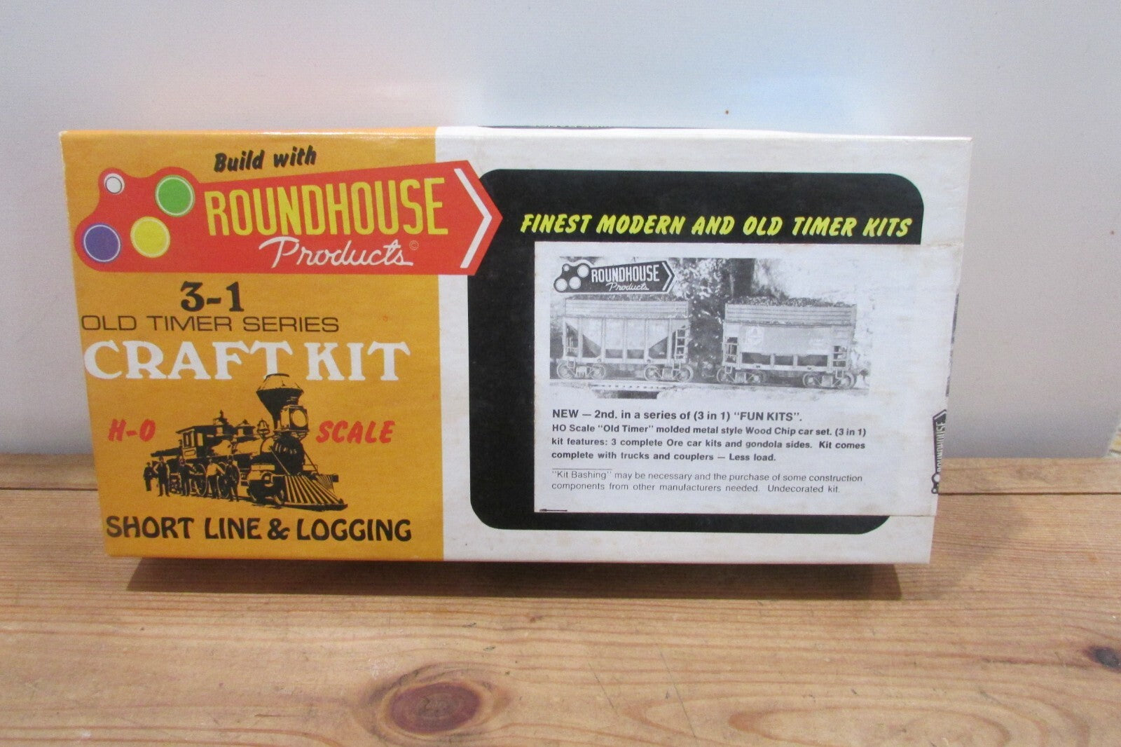 HO Scale Roundhouse 1501 3-Old Timer Wood Chip Cars Kit Lot#4549